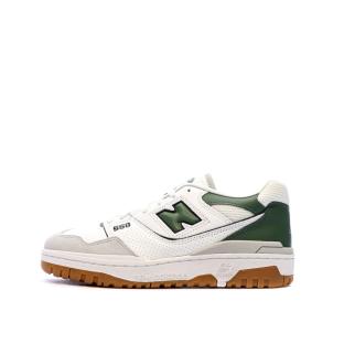 Baskets Blanc/Vert Homme New Balance 550 pas cher