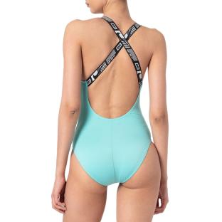 Maillot de bain 1 pièce Turquoise Femme Nike Crossback vue 2