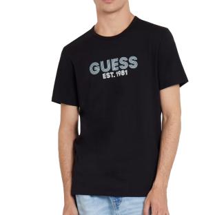 T-shirt Noir Homme Guess Design pas cher