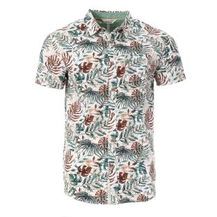 Chemise Blanche/Verte à Motifs Homme RMS26 Feuillages pas cher