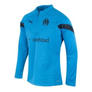 OM Sweat 1/2 Zip Bleu Ciel Homme Puma 2022/2023 pas cher