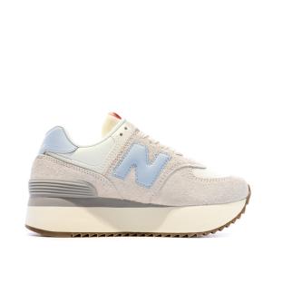 Baskets Compensé Beige/Bleu Femme New Balance 574 vue 2