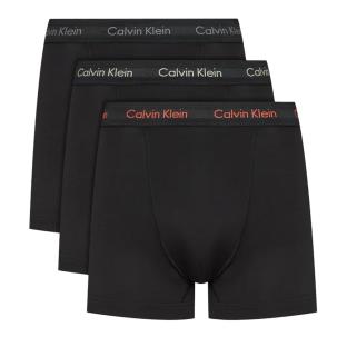 X3 Boxers Noir/Rouge Homme Calvin Klein Jeans Trunk 3p pas cher