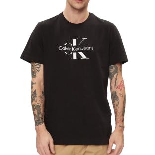 T-shirt Noir Homme Calvin Klein Jeans Disrupted pas cher