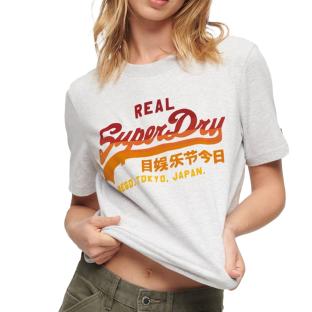 T-shirt Gris Femme Superdry Tonal Graphic pas cher