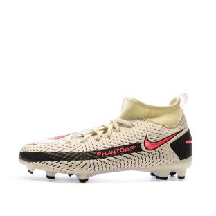 Chaussures de foot Blanc/Rose/Noir Junior Nike Phantom GT Academy DF FG/MG pas cher