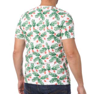 T-shirt Blanc/Vert Homme Lee Cooper Opog vue 2