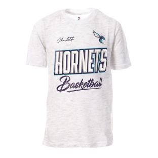 T-shirt Gris/Violet/Bleu Garçon NBA Hornets Charlotte pas cher