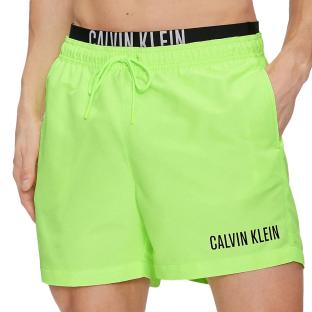 Short de bain vert fluo Homme Calvin Klein Medium Double pas cher