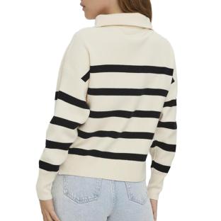 Pull Beige/Noir Femme Vero Moda Saba vue 2