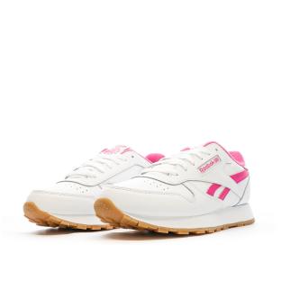 Baskets Blanche/Rose Femme Reebok Classic Lthr 100034123 vue 6