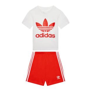 Ensemble Blanc/Rouge Garçon Adidas 4659 pas cher