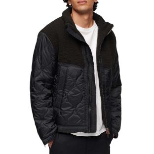 Blouson Noir Homme Superdry Sherpa Quilted Hybrid pas cher