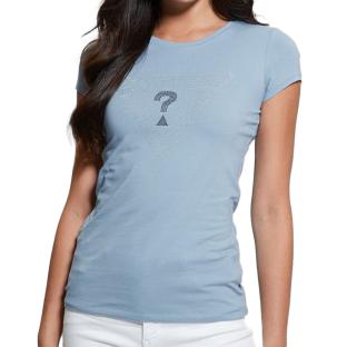 T-shirt Bleu Femme Guess Maze pas cher