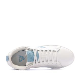 Baskets Blanc/Bleu Femme Le Coq Sportif Court Classic vue 4