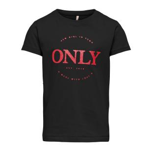 T-shirt Noir Fille Kids ONLY Kogwendy pas cher