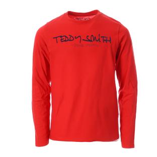 T-shirt Manches Longues Rouge Garçon Teddy Smith Ticlass pas cher