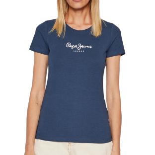 T-shirt Marine Femme Pepe Jeans New Virginia pas cher