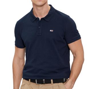 Polo Marine Homme Tommy Jeans Placket pas cher