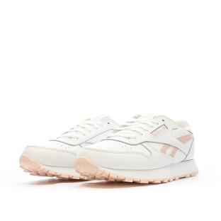 Baskets Blanches/Roses Femme Reebok Classic Leather vue 6