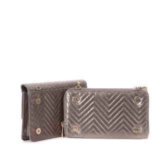 Sac à Bandoulière Gris Métallique Femme Stella Green Chevron vue 3