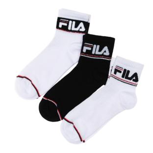 X3 Paires de Chaussettes Blanc/Noir Femme Fila pas cher