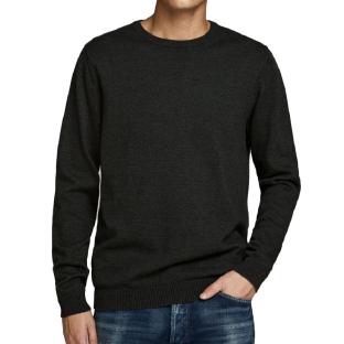 Pull Gris Foncé Homme Jack & Jones Basic Knit pas cher