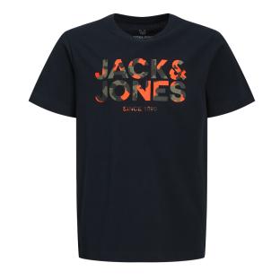 T-shirt Noir/Orange Garçon Jack & Jones James pas cher