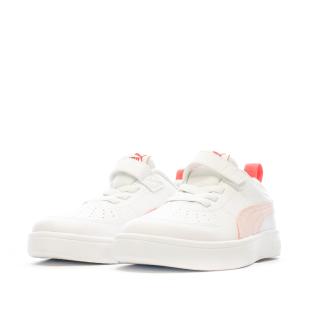 Baskets Blanches/Rose Fille Puma Rickie vue 6