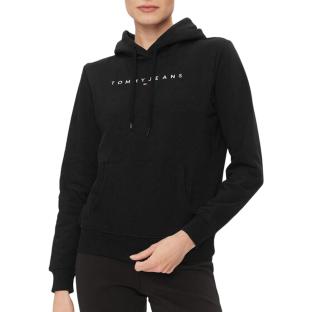 Sweat à Capuche Noir Femme Tommy Hilfiger Linear pas cher