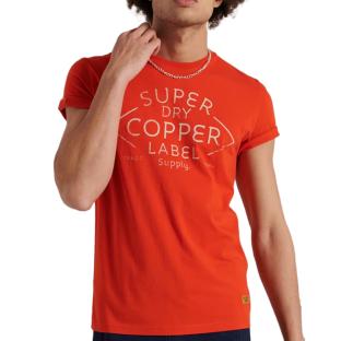 T-shirt Orange Homme Superdry Graphic pas cher