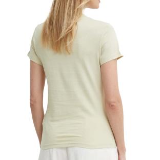 T-shirt Vert Femme Calvin Klein Jeans Satin Ck vue 2