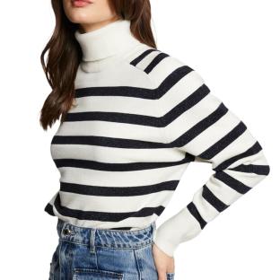 Pull Blanc/Marine Femme Morgan MLAGON pas cher