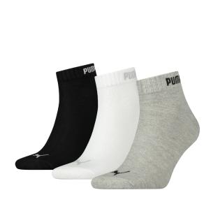 X3 Paires de Chaussettes Blanc/Noir/Gris Homme Puma Quarter pas cher