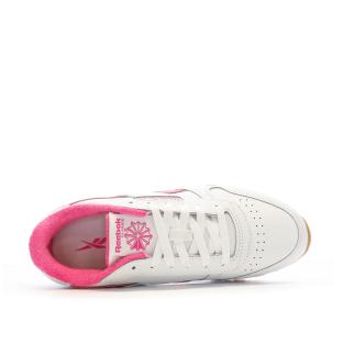 Baskets Blanche/Rose Femme Reebok Classic Lthr 100034123 vue 4