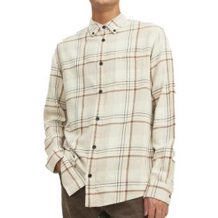 Chemise Beige à Motifs Homme Jack & Jones Brook Check pas cher