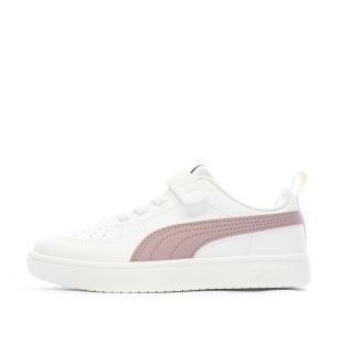 Baskets Blanches/Violet Fille Puma Rickie pas cher