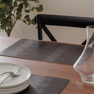 Set Table Noir Atmosphera 45x30 cm Croco vue 2