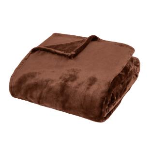 Plaid flanelle Marron Petrol Atmosphera 180x230 Cuddly pas cher