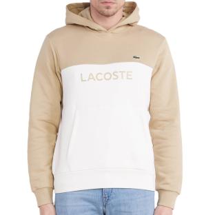 Sweat à Capuche Beige/Blanc Homme Lacoste SH8366 pas cher