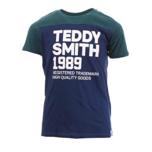 T-shirt Bleu/Vert Garçon Teddy Smith Art pas cher