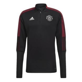 Manchester United Sweat 1/4 zip Noir Homme Adidas 21/22 pas cher