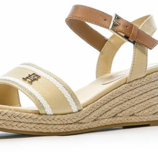 Sandales Beige Femme Tommy Hilfiger Webbing Wedge vue 7