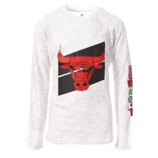 T-shirt Manches Longues Gris Garçon NBA Chicago Bulls pas cher