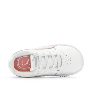 Baskets Blanche/Rose Fille Puma Inf Carina vue 4