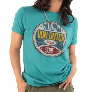 T-shirt Turquoise Homme Von Dutch Round pas cher