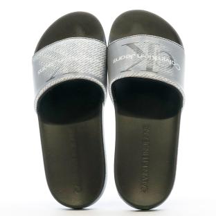 Claquette Gris irisé Homme Calvin Klein Jeans Slide Lenticular vue 3