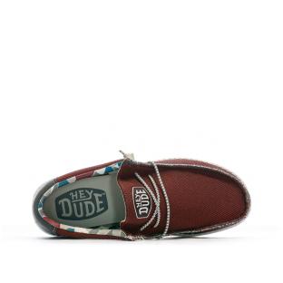 Chaussures Rouge Homme Hey Dude Wally Sox Triple Needle vue 4