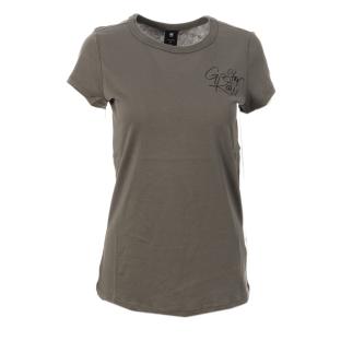 T-shirt Gris Femme G-Star RAW Handwritten pas cher