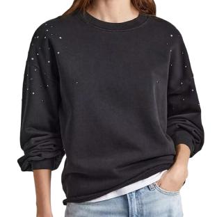 Sweat Noir Femme Pepe jeans Caroline pas cher